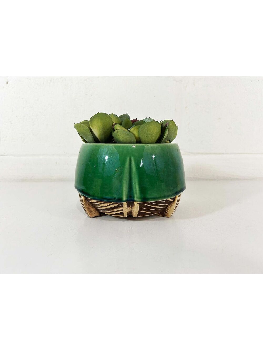 McCoy Pottery Planter Forest Green Art Deco USA